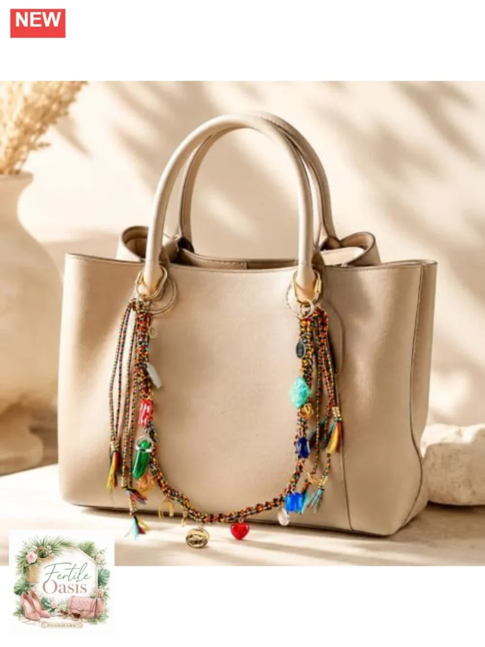 Handmade Beaded Rope Purse Chain Extender 2-in-1 Bag Charm Bag Decor